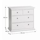 Komód, DTD fóliázott/MDF festett, fehér, PARIS 76716