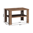 Dohányzóasztal, tölgyfa lefkas, TEDY T23