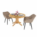 Étkezőasztal, kerek, világos tölgy, átmérő 106 cm, TABLOS