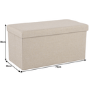 Összehajtható puff, bézs szövet, ORELIA