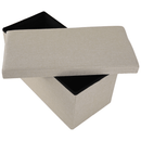 Összehajtható puff, bézs szövet, ORELIA