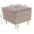 Puff, bézs-szürke/bükk, RUFINO 3 NEW