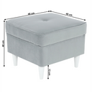 Puff, világosszürke/fehér, RUFINO 3 NEW