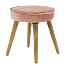 Puff, rózsaszín Velvet anyag/barna, SAIDA