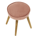 Puff, rózsaszín Velvet anyag/barna, SAIDA