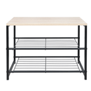 Cipőtartó, 2 soros, fekete/természetes, TADEO