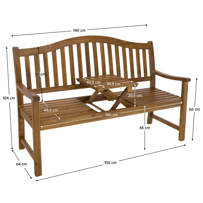 Kerti pad asztallal, akácfa, TAIMA