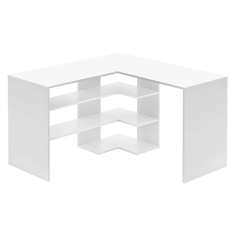 Sarok számítógépasztal, fehér, TAMARI