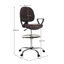 Magasított munkaszék, barna/fekete, TAMBER