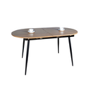 Étkezőasztal, széthúzható, tölgy/fekete 150-190x75 cm, TAMERON