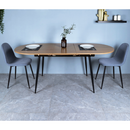 Étkezőasztal, széthúzható, tölgy/fekete 150-190x75 cm, TAMERON