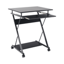 Mozgatható számítógépasztal/Gamer asztal kerekekkel, fekete, TARAK