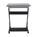 Mozgatható számítógépasztal/Gamer asztal kerekekkel, fekete, TARAK