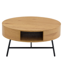 Dohányzóasztal, tölgy/fekete, TARMON