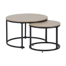 Dohányzóasztal, 2 db-os szett, sonoma tölgy/fekete, TARNI