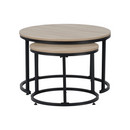 Dohányzóasztal, 2 db-os szett, sonoma tölgy/fekete, TARNI