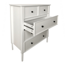 Komód, fehér/fekete, TEANA