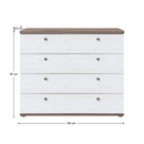 Komód, canyon fenyő/sonoma trüffel tölgy, TEINA KOM4S