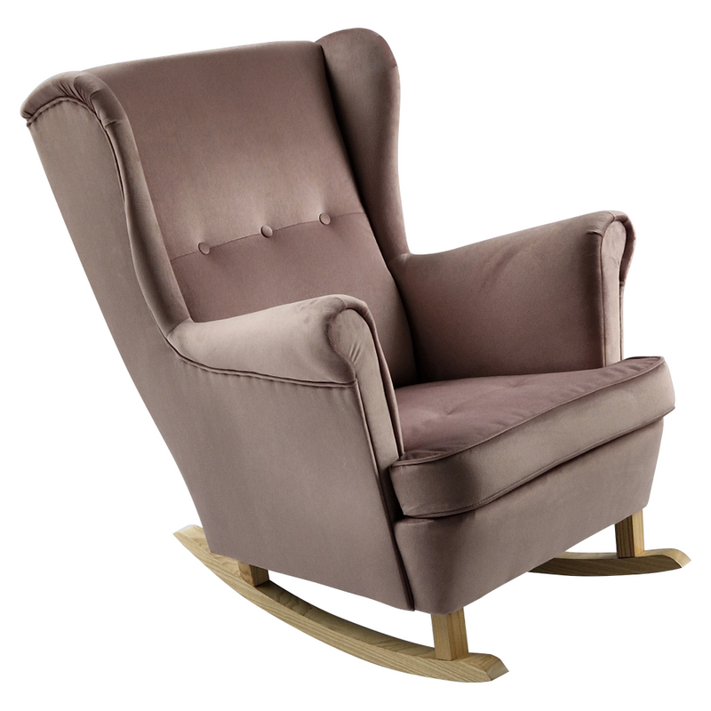 Füles hintafotel, rózsaszín/bükk, TEJA