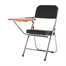 Szék írólappal, fekete/natúr, TEKER