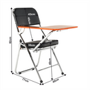 Szék írólappal, fekete/natúr, TEKER