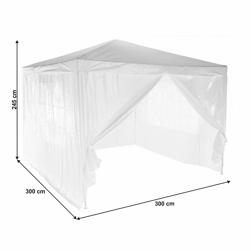 Kerti partisátor, fehér, 3x3 m, TEKNO TYP 1