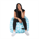 Babzsák, türkisz-fehér/minta, TELDIN