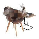 Dizájnos fotel, patchwork/bükk, TERST