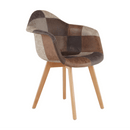 Dizájnos fotel, patchwork/bükk, TERST