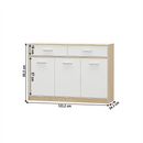 komód 3D2S, fehér/tölgy sonoma, TEYO