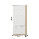 4- ajtós akasztós szekrény, fehér/tölgy sonoma, TEYO