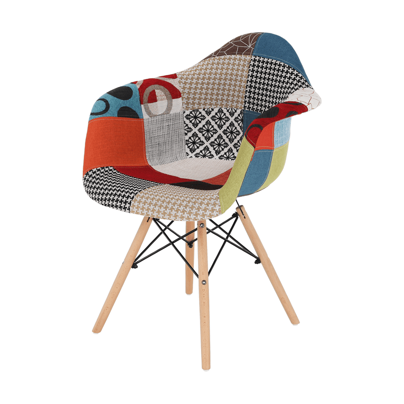 Fotel, patchwork/bükk, TOBO 4 NEW