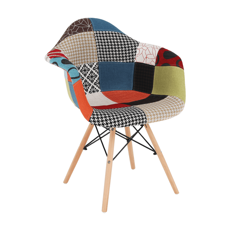 Fotel, patchwork/bükk, TOBO 4 NEW