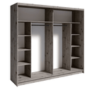 Szekrény tükörrel, wellington tölgy, TOGOS