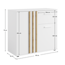 Komód, 2D1S, fehér/artisan tölgy, TOLIS TYP 4