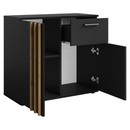 Komód, 2D1S, fekete/artisan tölgy, TOLIS TYP 4