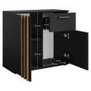 Komód, 2D1S, fekete/artisan tölgy, TOLIS TYP 4