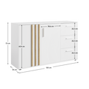 Komód, 2D3S, fehér/artisan tölgy, TOLIS TYP 3