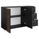 Komód, 2D3S, fekete/artisan tölgy, TOLIS TYP 3