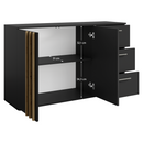 Komód, 2D3S, fekete/artisan tölgy, TOLIS TYP 3