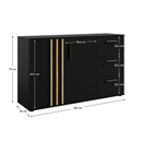 Komód, 2D3S, fekete/artisan tölgy, TOLIS TYP 3