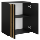 Komód, 2D, fekete/artisan tölgy, TOLIS TYP 1