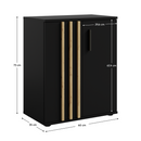 Komód, 2D, fekete/artisan tölgy, TOLIS TYP 1