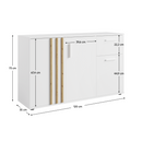 Komód, 3D1S, fehér/artisan tölgy, TOLIS TYP 2