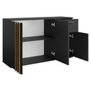 Komód, 3D1S, fekete/artisan tölgy, TOLIS TYP 2