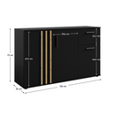 Komód, 3D1S, fekete/artisan tölgy, TOLIS TYP 2