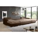 Univerzális ülőgarnitúra, ekobőr barna/barna melír, TOLITA U UNI