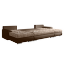 Univerzális ülőgarnitúra, ekobőr barna/barna melír, TOLITA U UNI