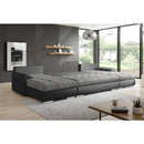 Univerzális ülőgarnitúra, ekobőr fekete/szürke melír, TOLITA U UNI