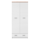 kétajtós szekrény 2D1S, fehér/tölgy sonoma, TOPTY TYP 01